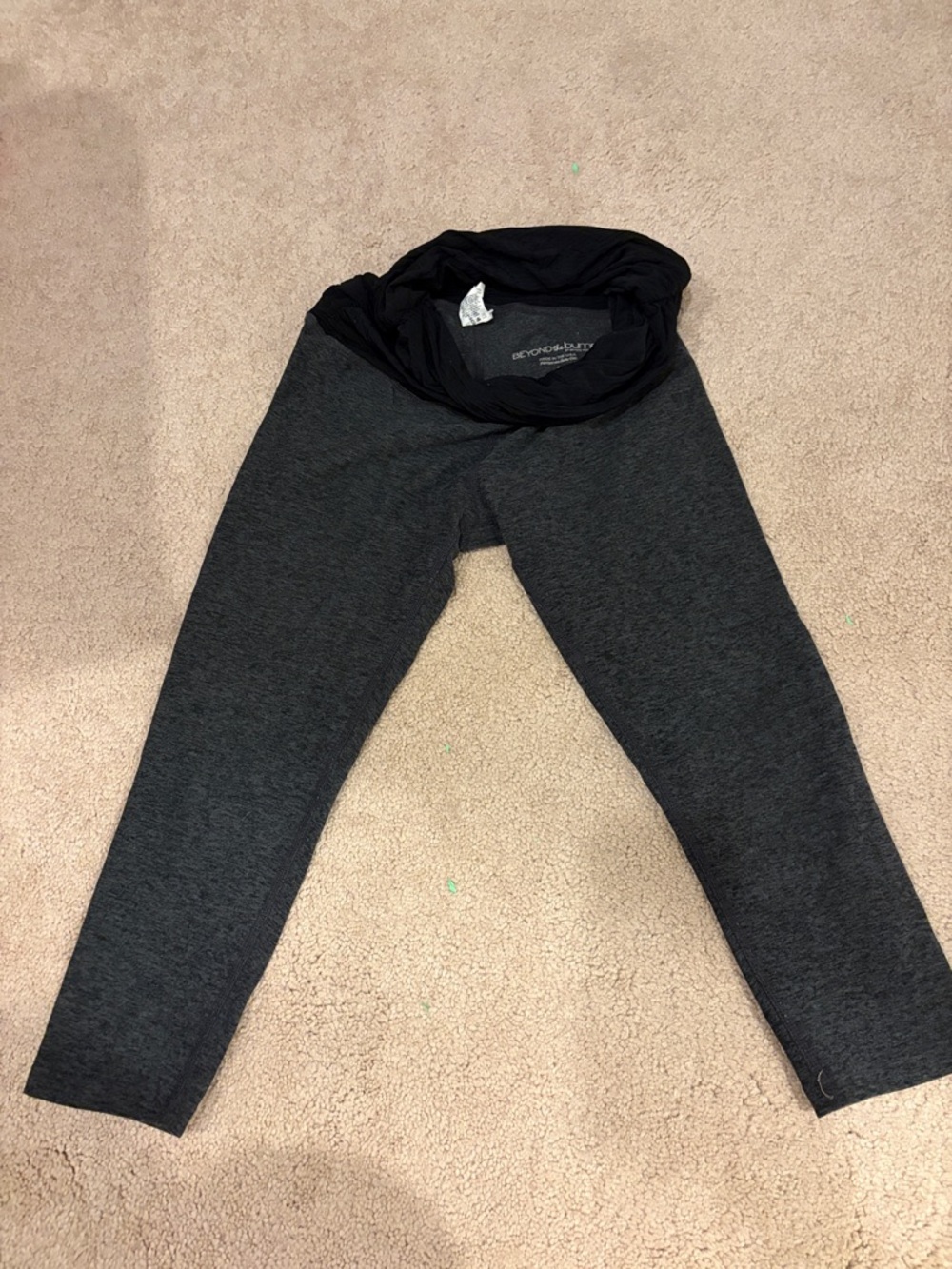 Beyond the Bump by Beyond Yoga Charcoal and Black Maternity Leggings